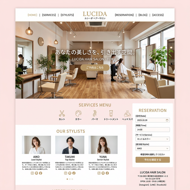 美容院サイト制作例