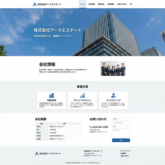 会社サイト制作例