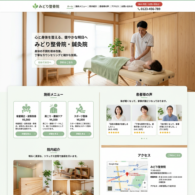 整体院サイト制作例
